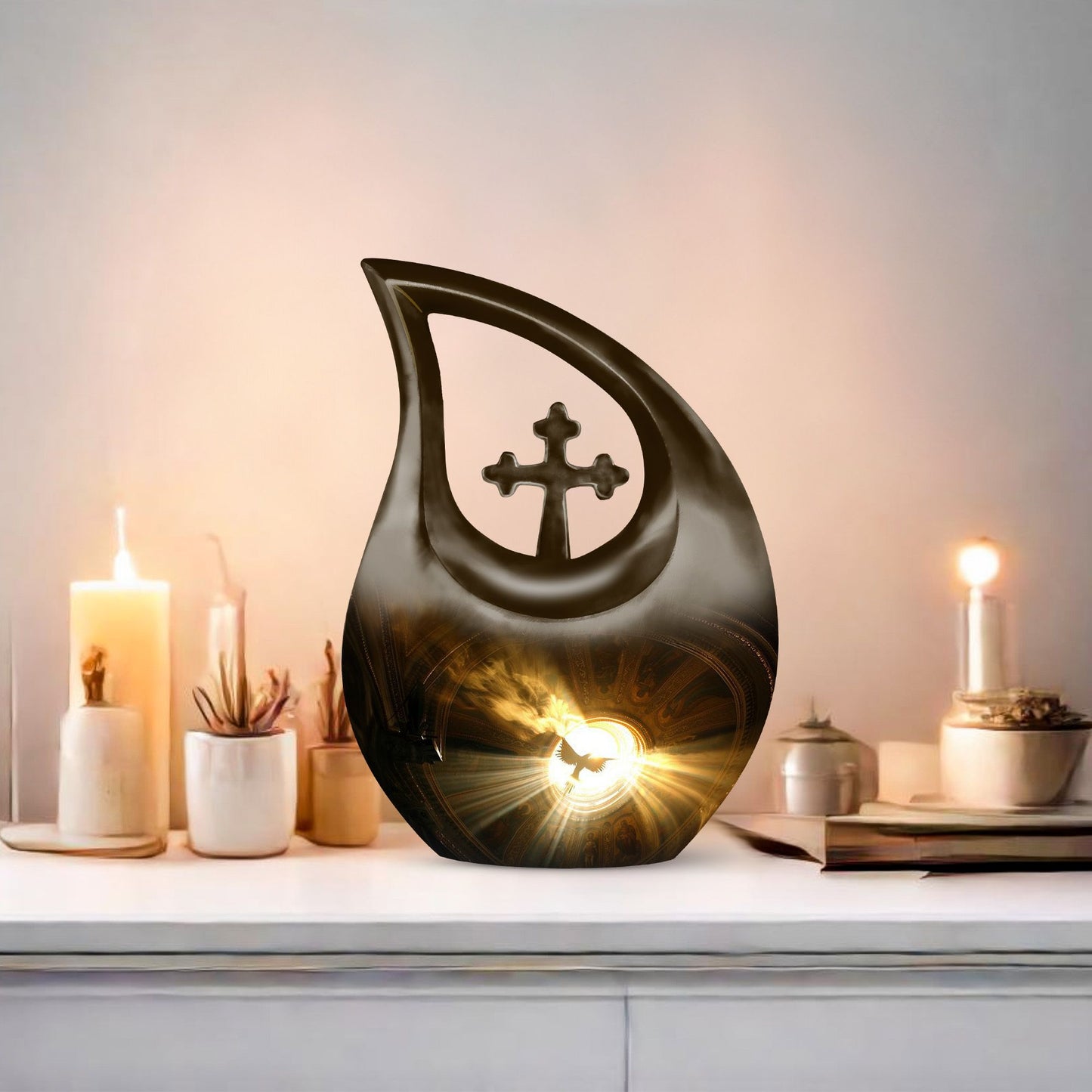 10-inch catholic urn 