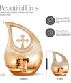 10 Inch Cross Drop Brother and Sister Urn, 