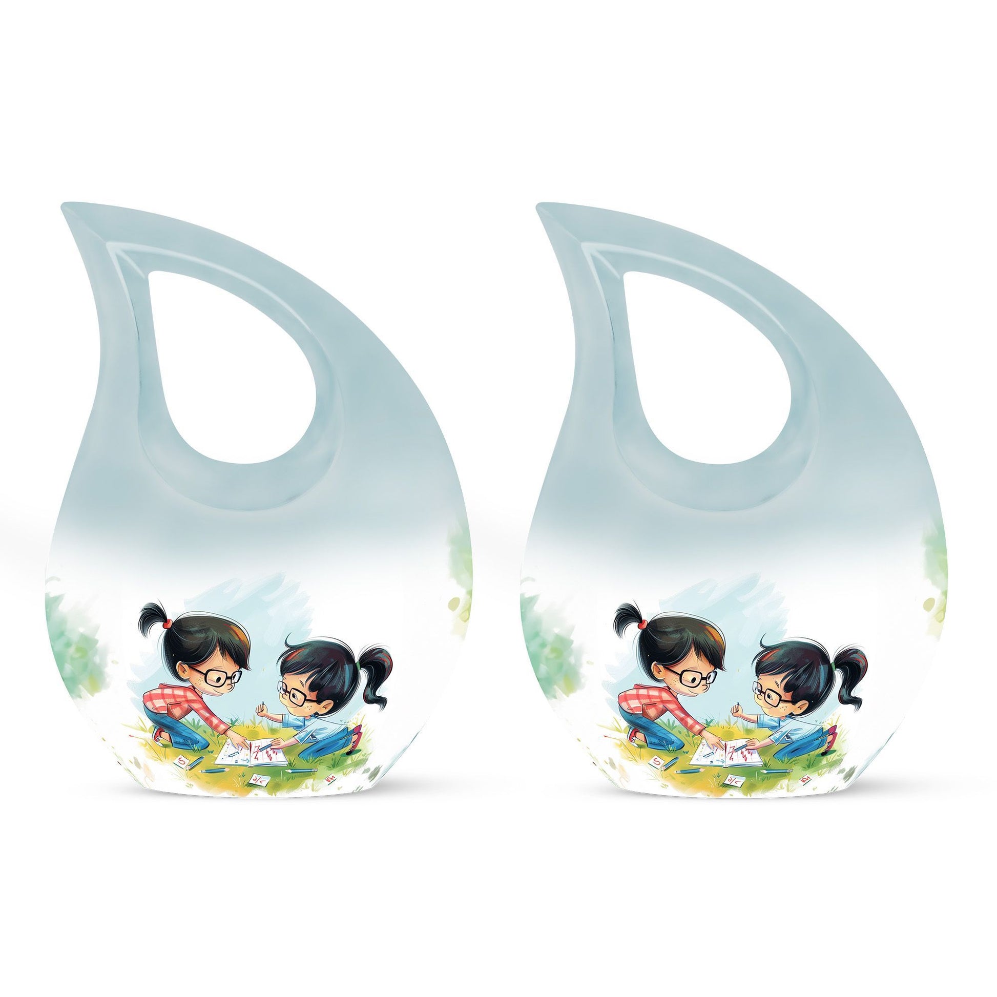 10 inch Brother And Sister Cross Drop designed memorial urn 