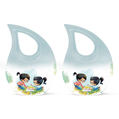 10 inch Brother And Sister Cross Drop designed memorial urn 