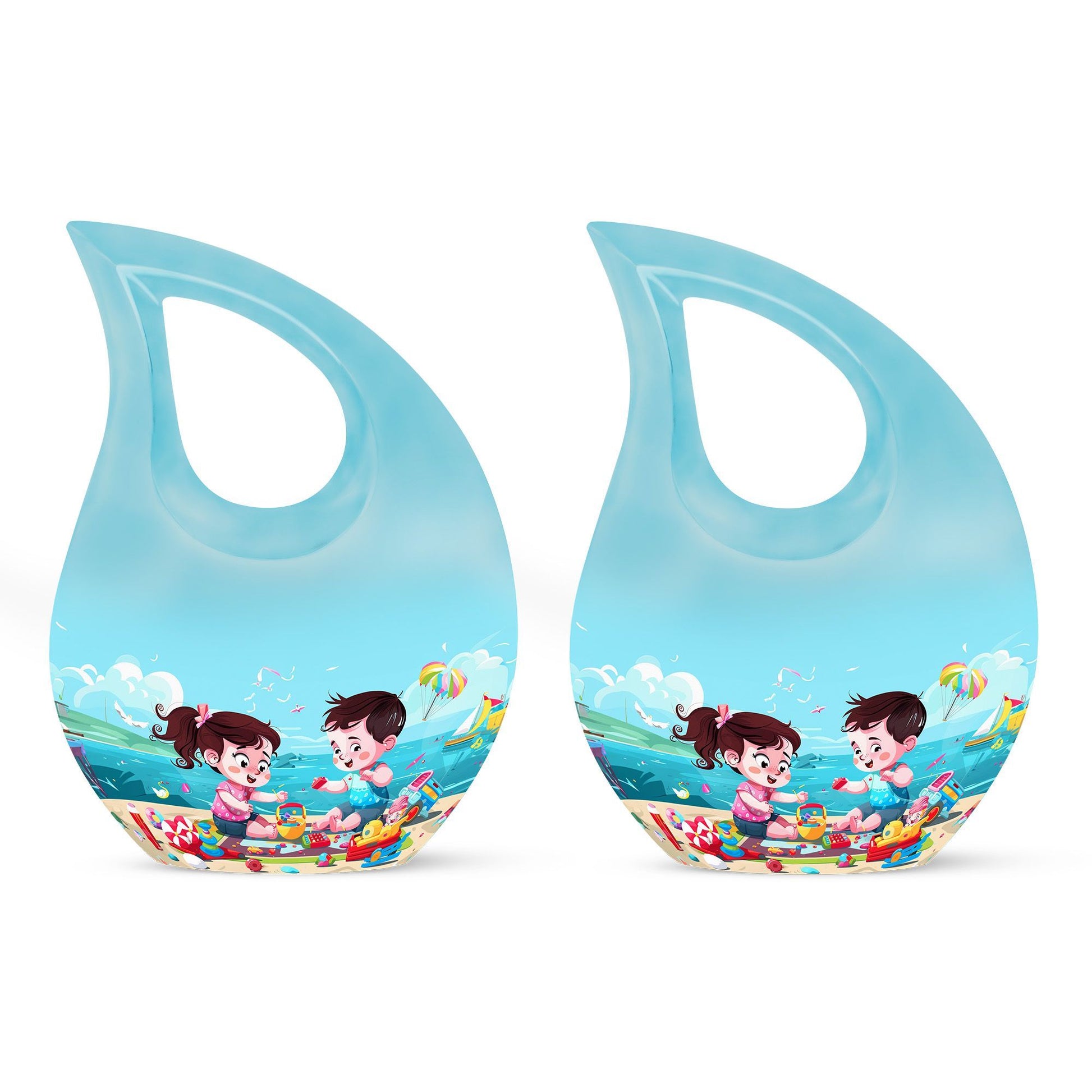 10-inch Brother and Sister themed Cross Drop urn