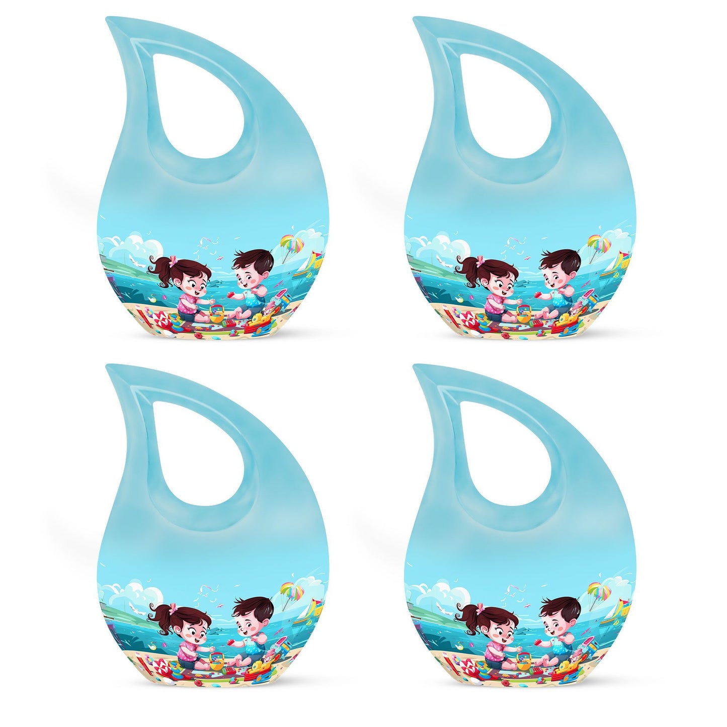 10-inch Brother and Sister themed Cross Drop urn