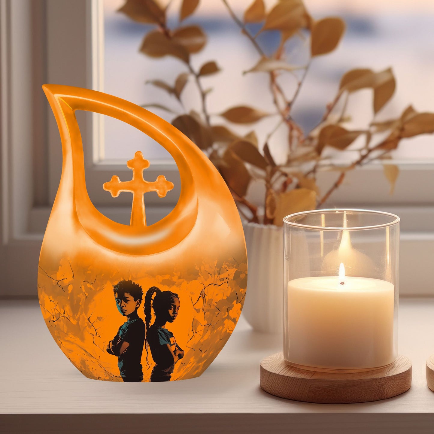 Pink Brother And Sister Urn 