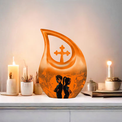 Pink Brother And Sister Urn 