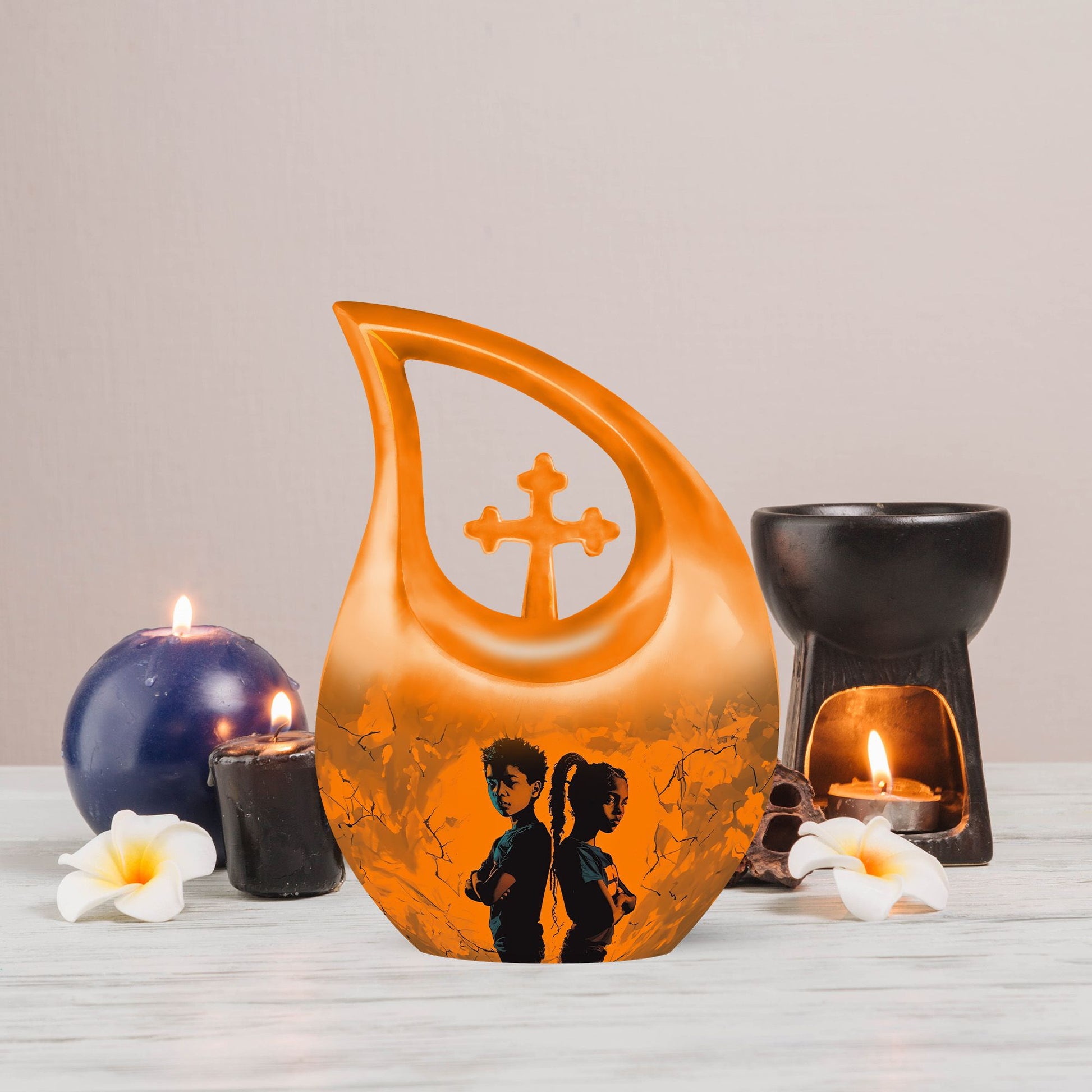 Pink Brother And Sister Urn 