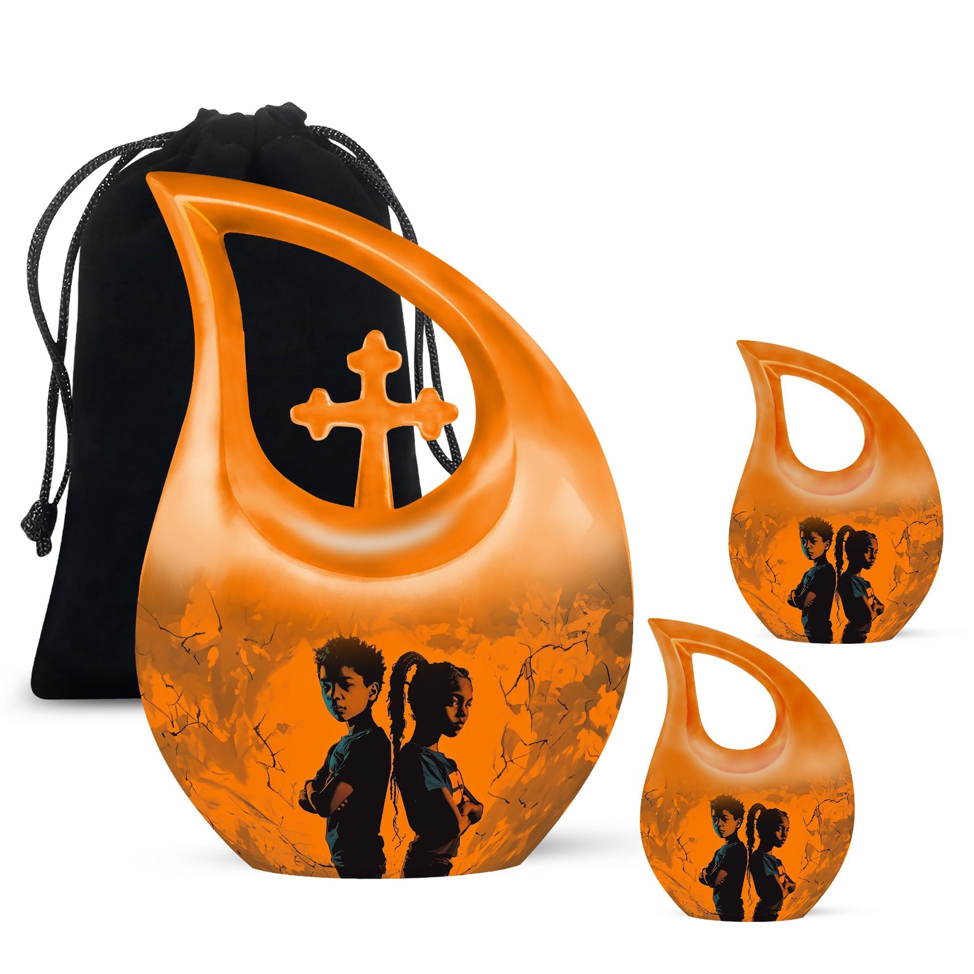Pink Brother And Sister Urn 