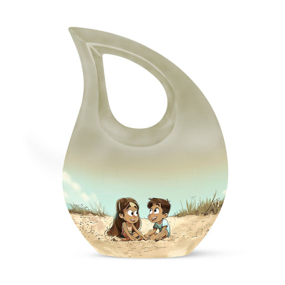 Personalized brother and sister memorial urn