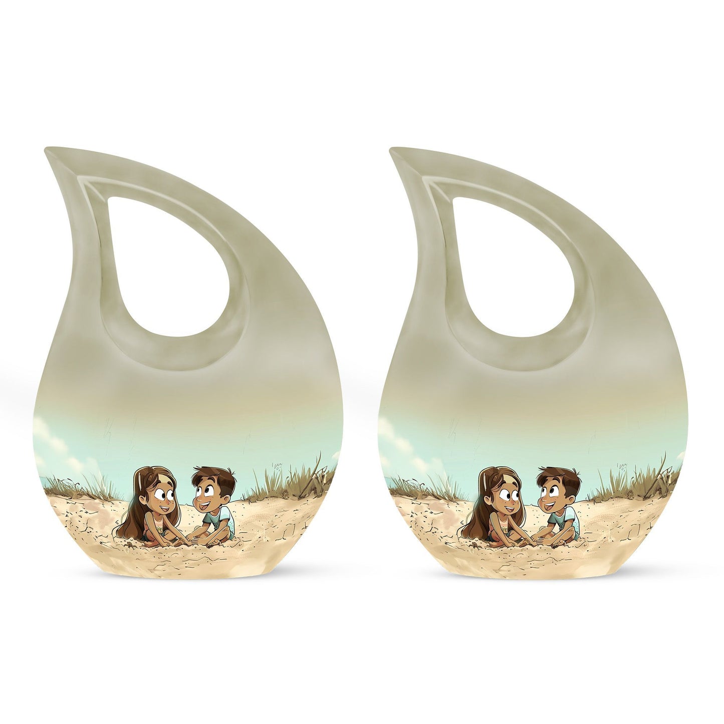 Personalized brother and sister memorial urn