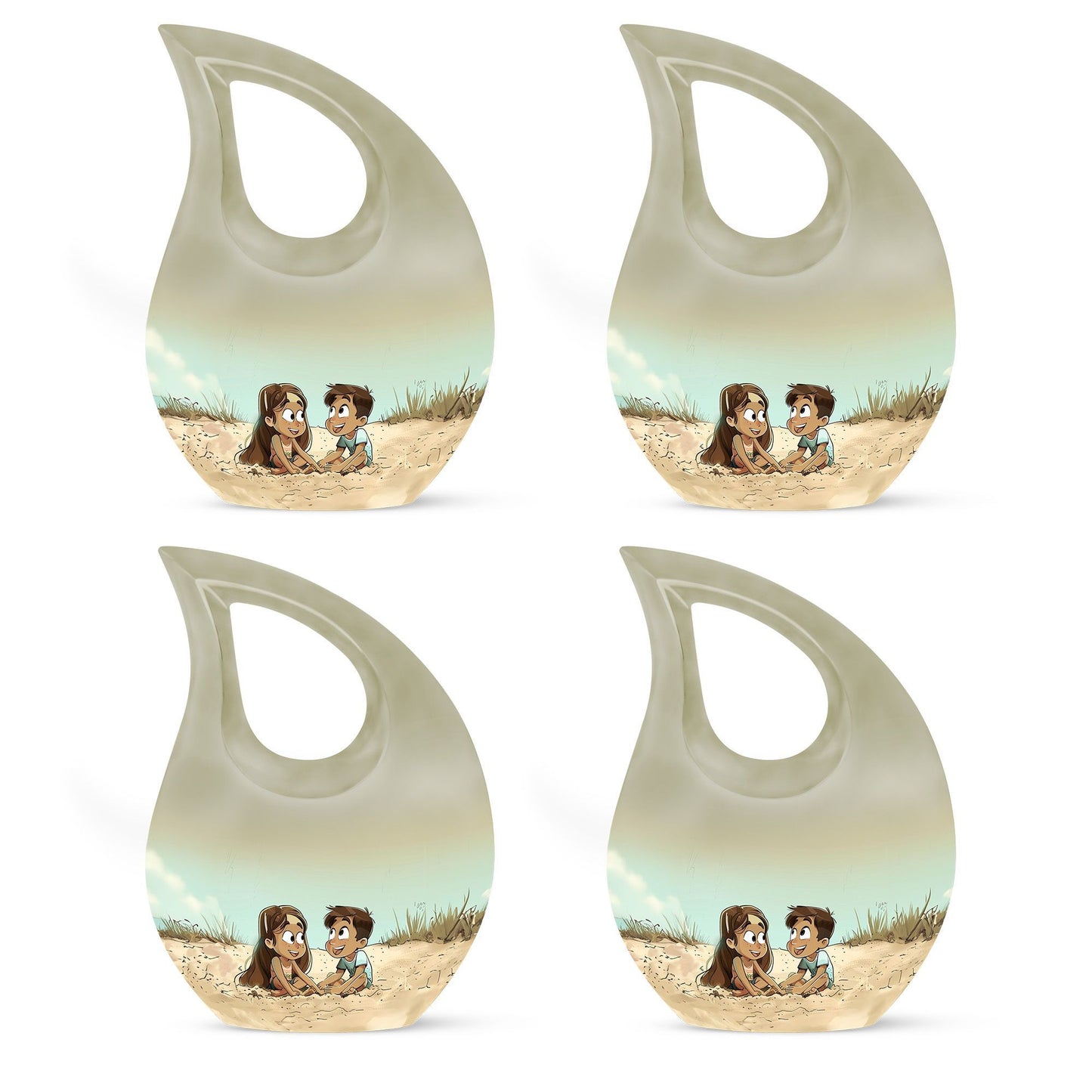 Personalized brother and sister memorial urn