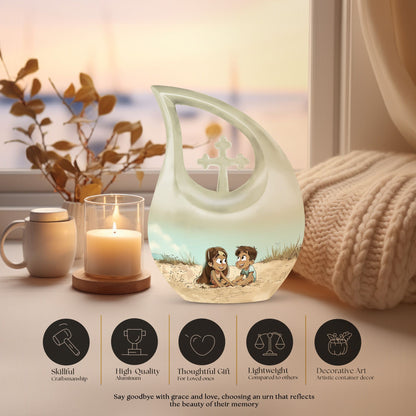 Personalized brother and sister memorial urn
