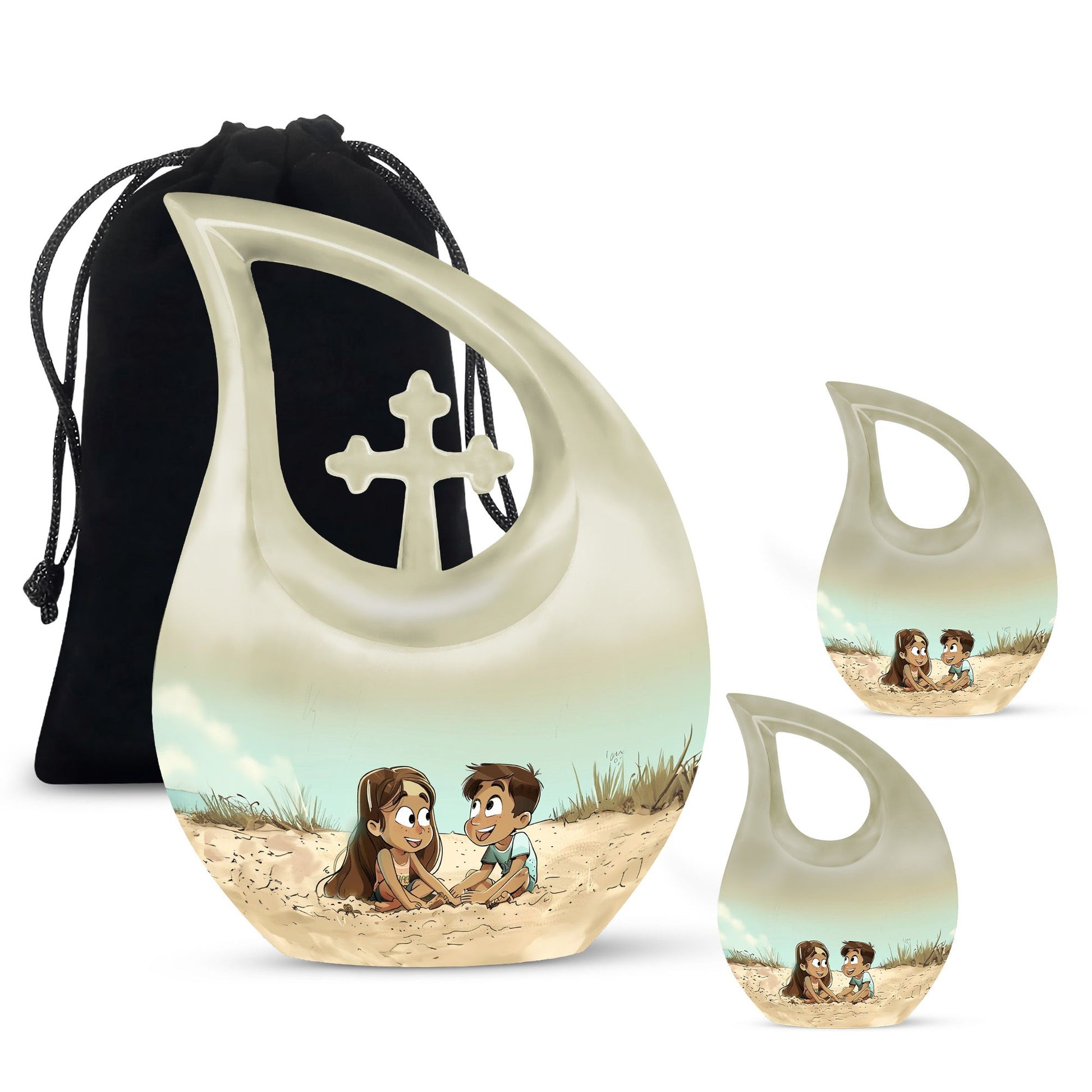 Personalized brother and sister memorial urn