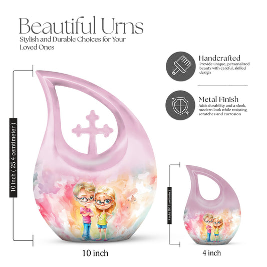 10-Inch Aluminium Brother and Sister Large Urn 