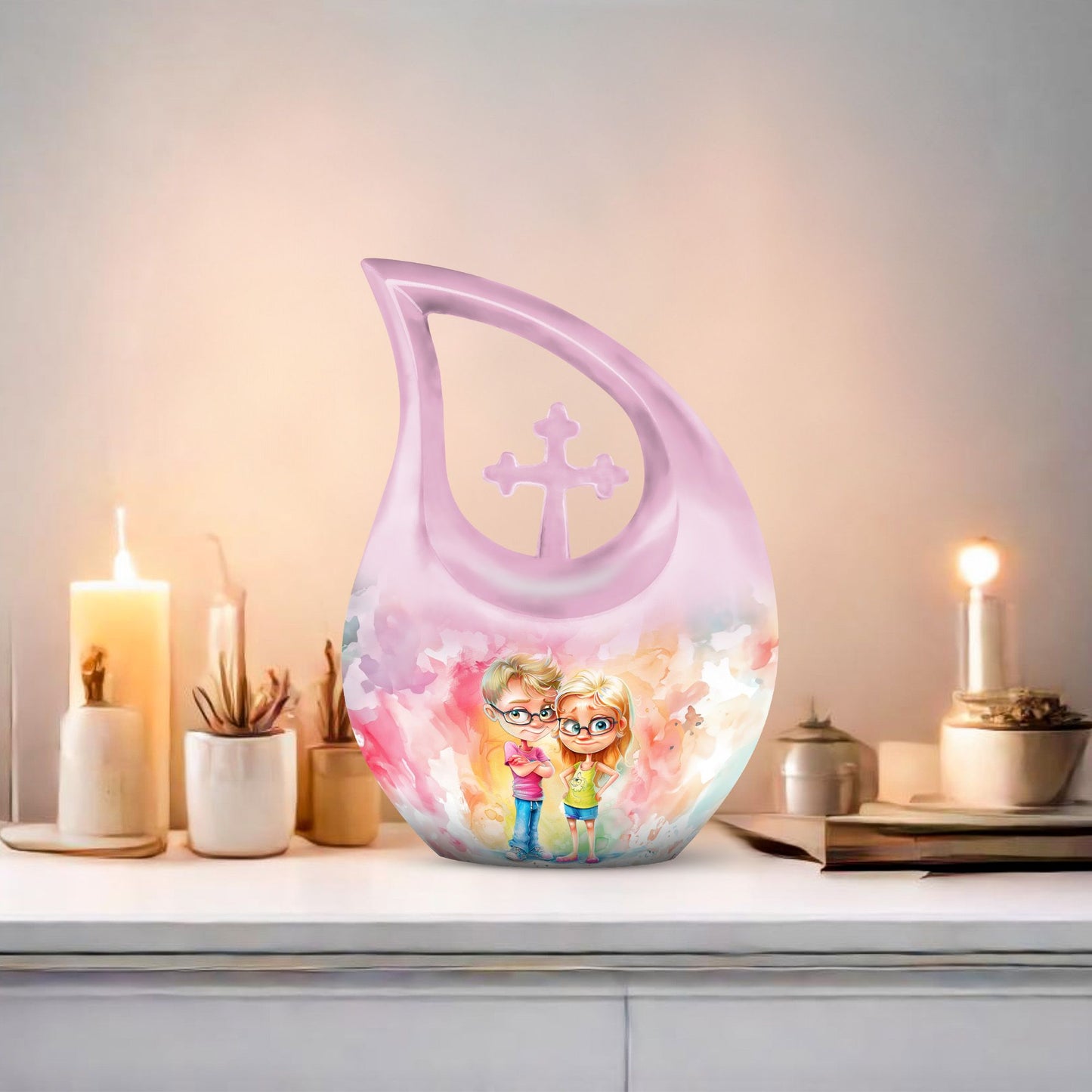 10-Inch Aluminium Brother and Sister Large Urn 