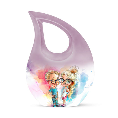 10 Inch Modern Brother And Sister Theme Urn, 