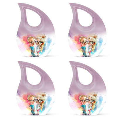 10 Inch Modern Brother And Sister Theme Urn, 