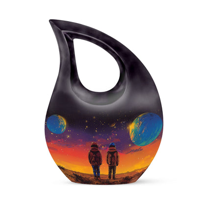 10 Inch Cross Drop Brother And Sister Memorial Urn 