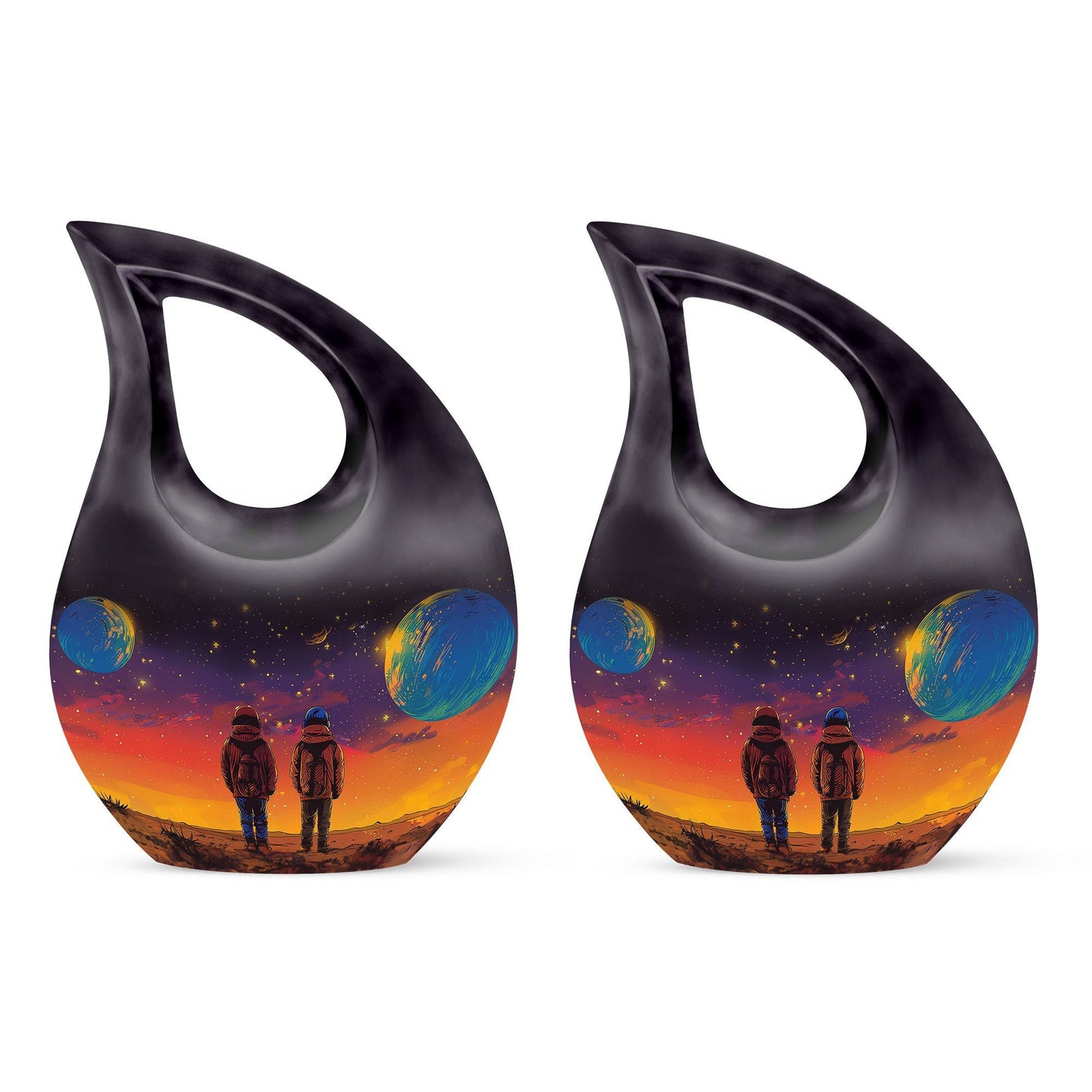 10 Inch Cross Drop Brother And Sister Memorial Urn 