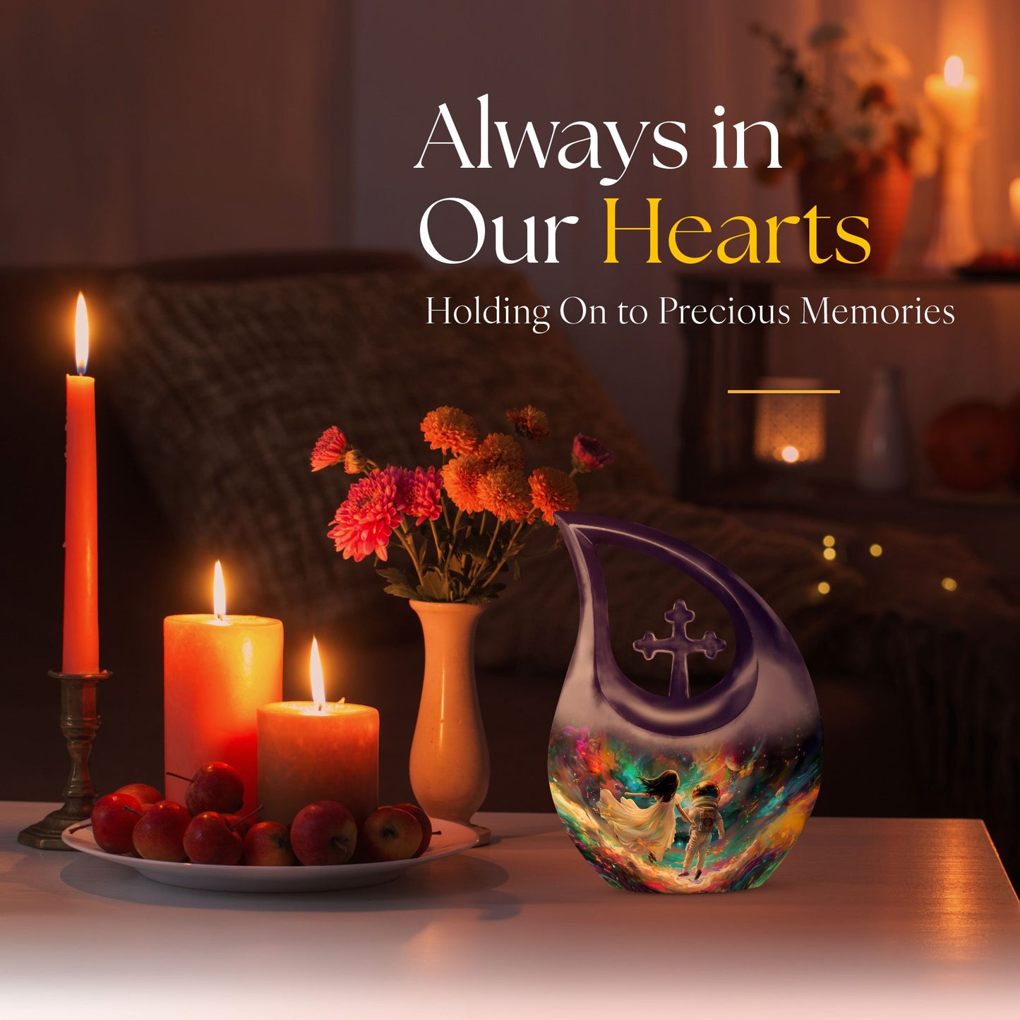 10-inch Brother and Sister Cross Drop Design Memorial Urn