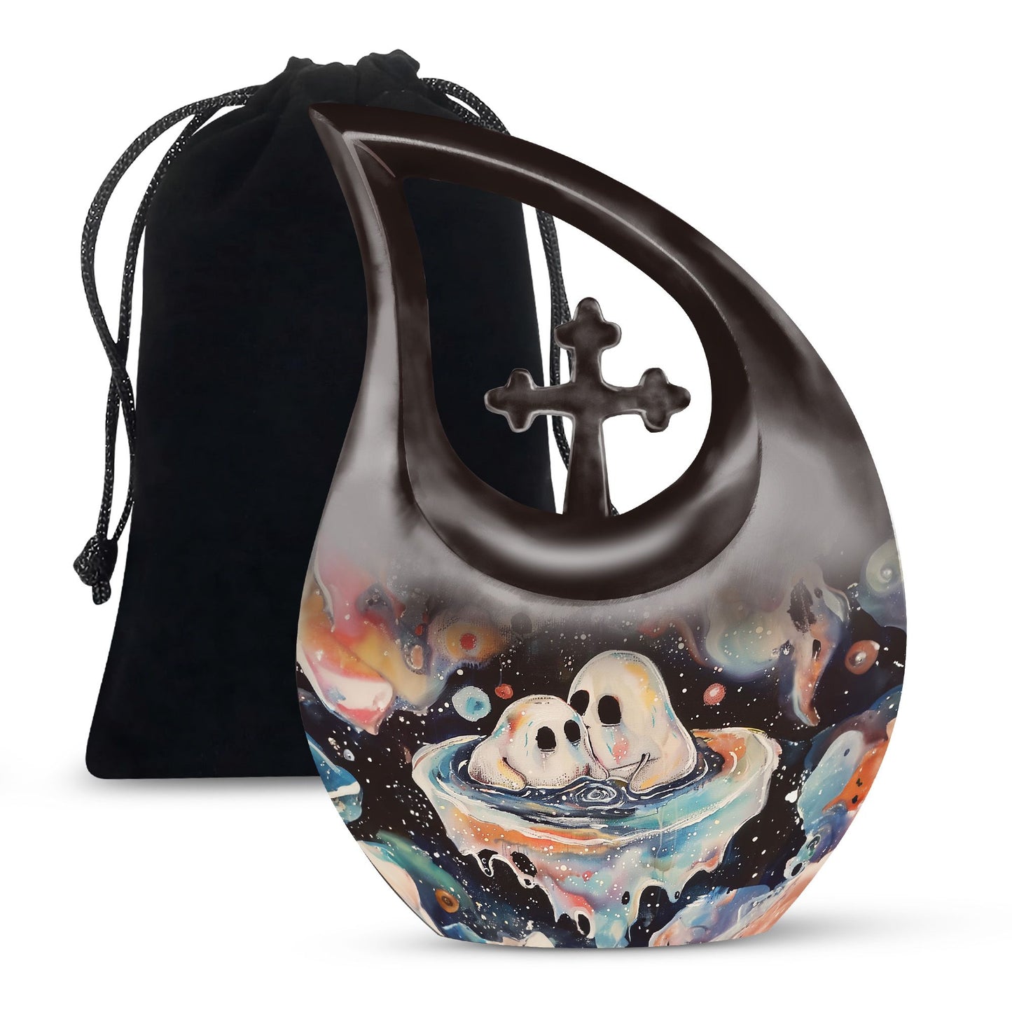 10-inch Brother And Sister Cross Drop theme memorial urn 