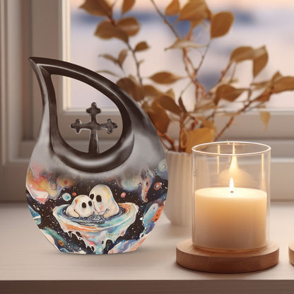 10-inch Brother And Sister Cross Drop theme memorial urn 