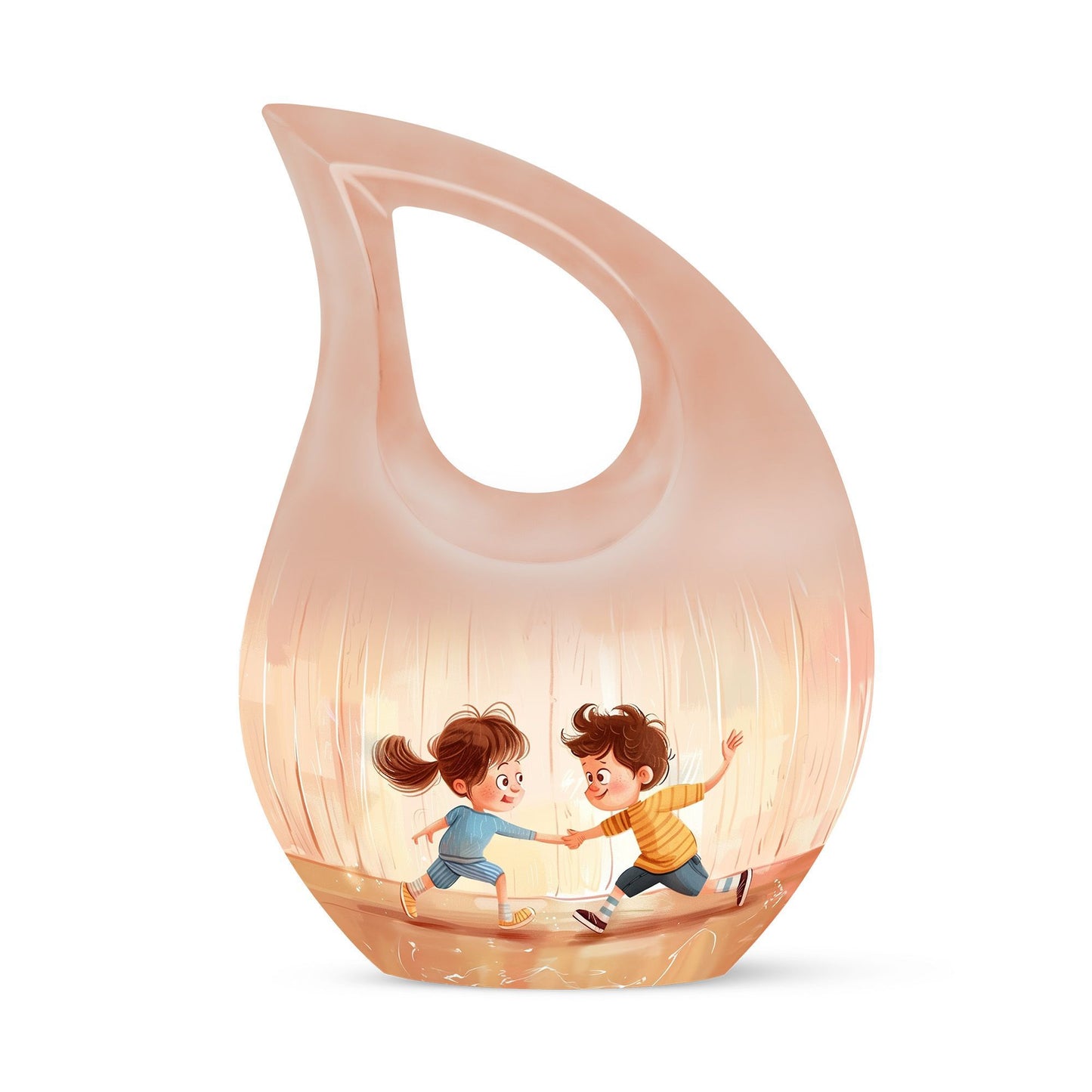 10-inch Brother and Sister themed Cross Drop custom Mom Urn