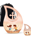10-inch Brother and Sister themed Cross Drop custom Mom Urn