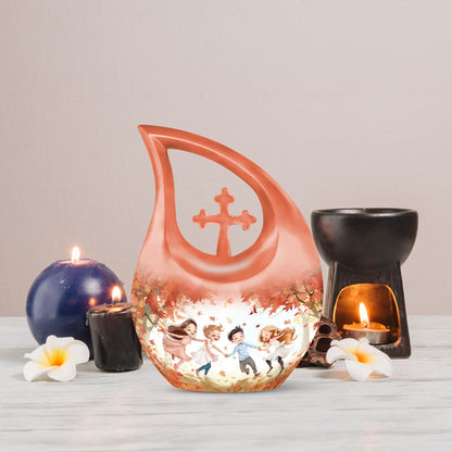 10-inch Brother and Sister themed memorial urn