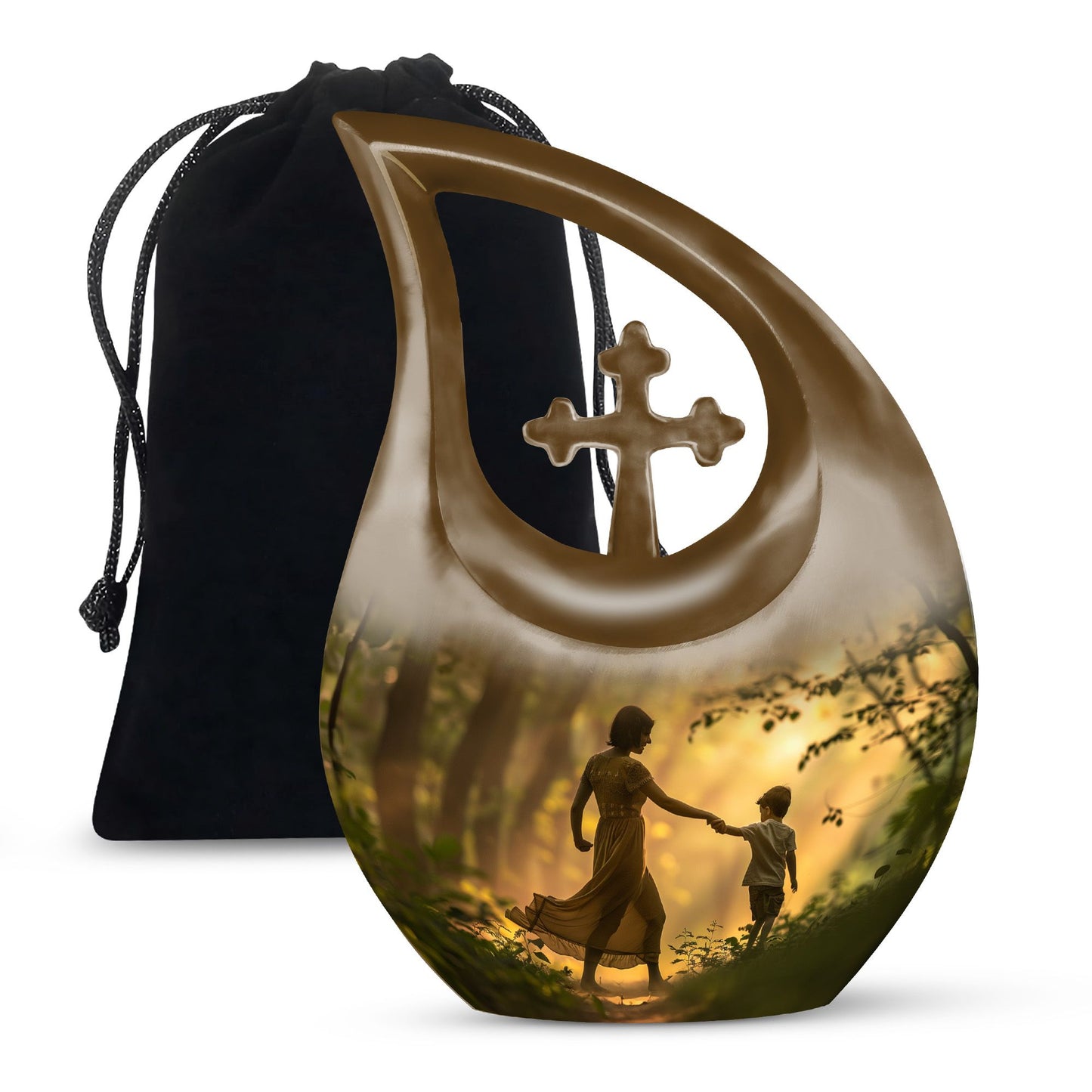 Brother and Sister 10-inch memorial urn