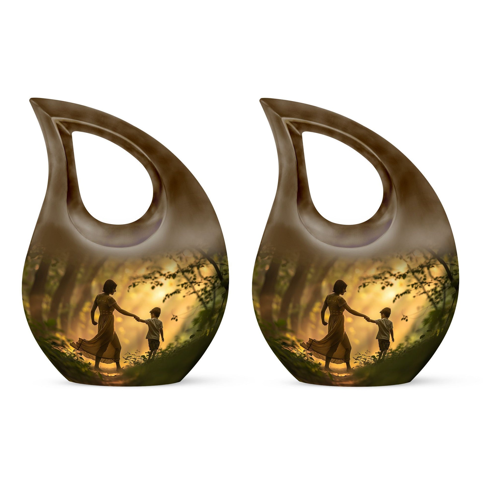 Brother and Sister 10-inch memorial urn