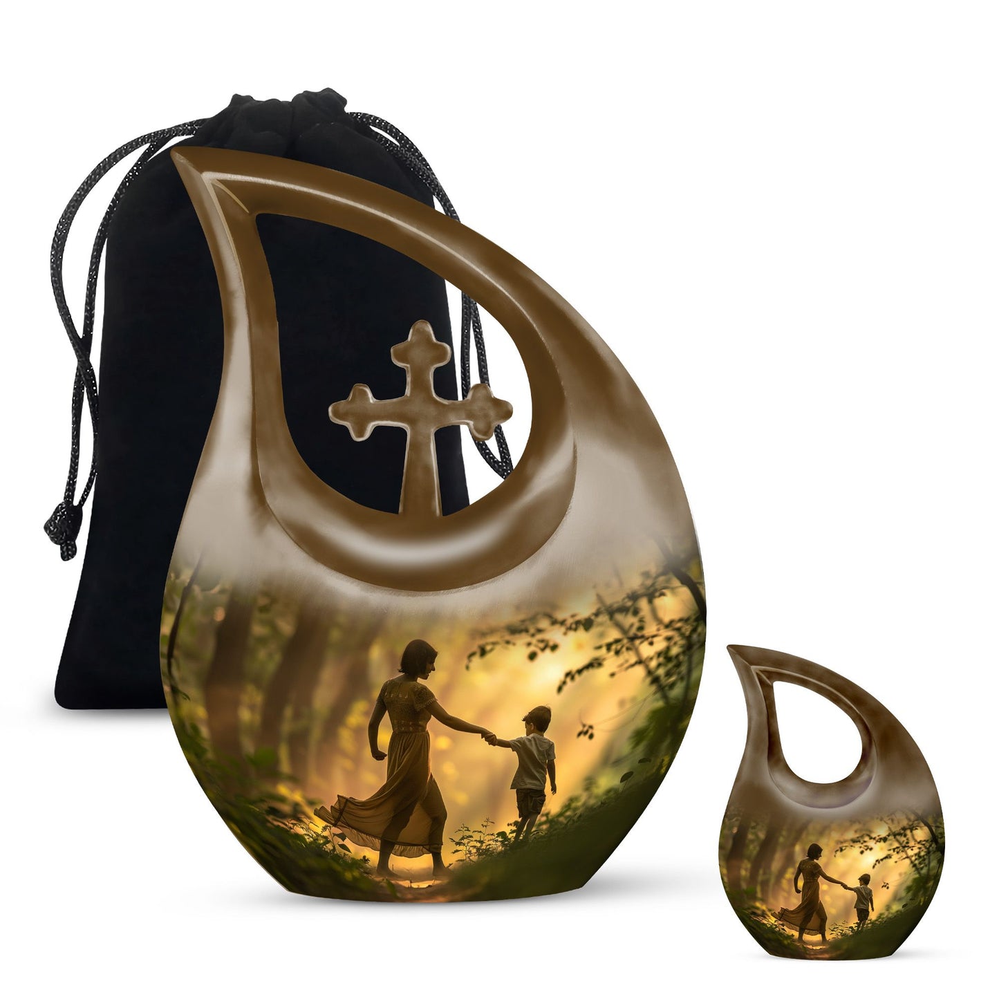Brother and Sister 10-inch memorial urn