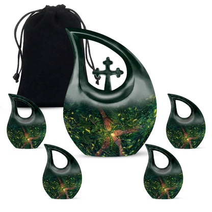 10 Inch Cross Drop Hand Urn,