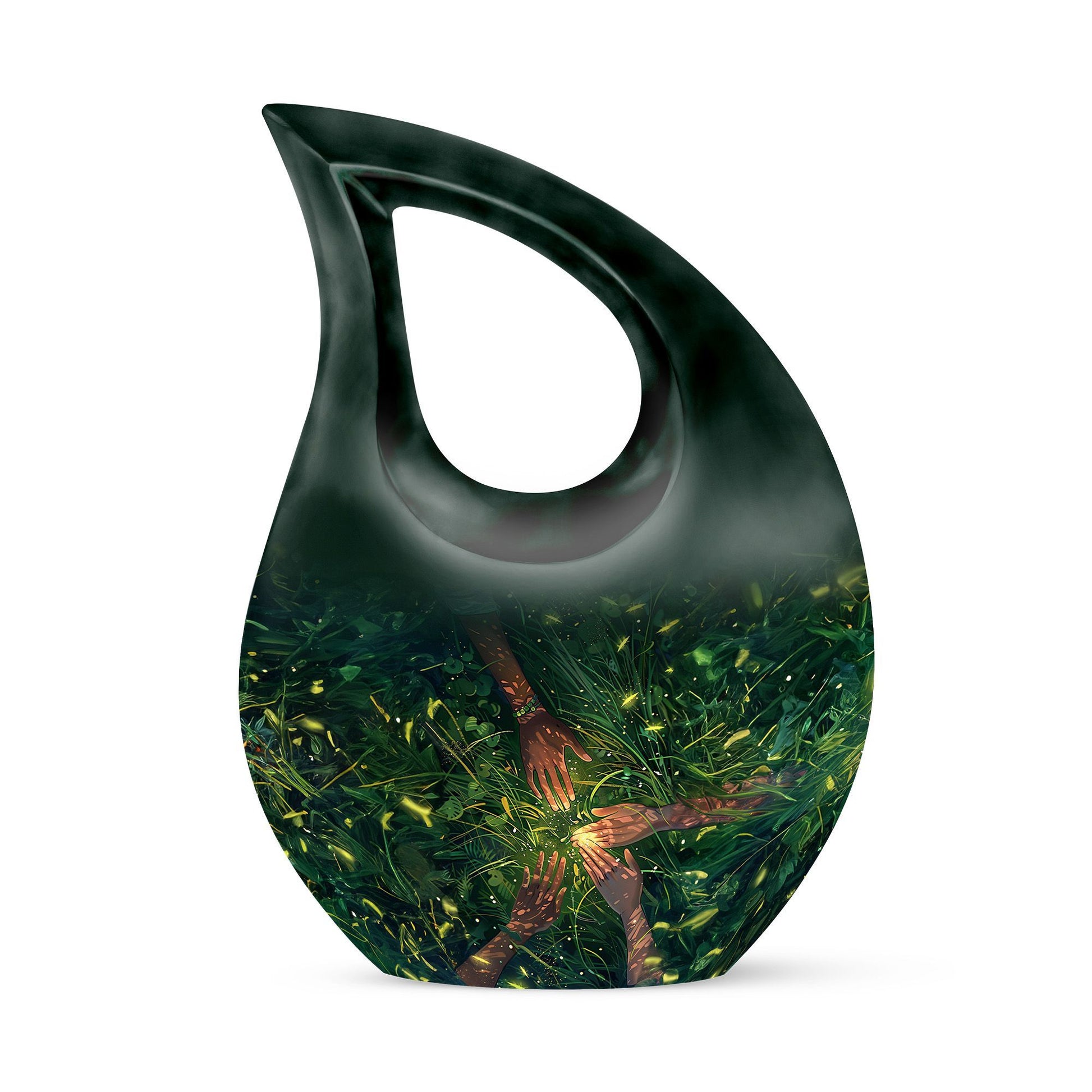 10 Inch Cross Drop Hand Urn,