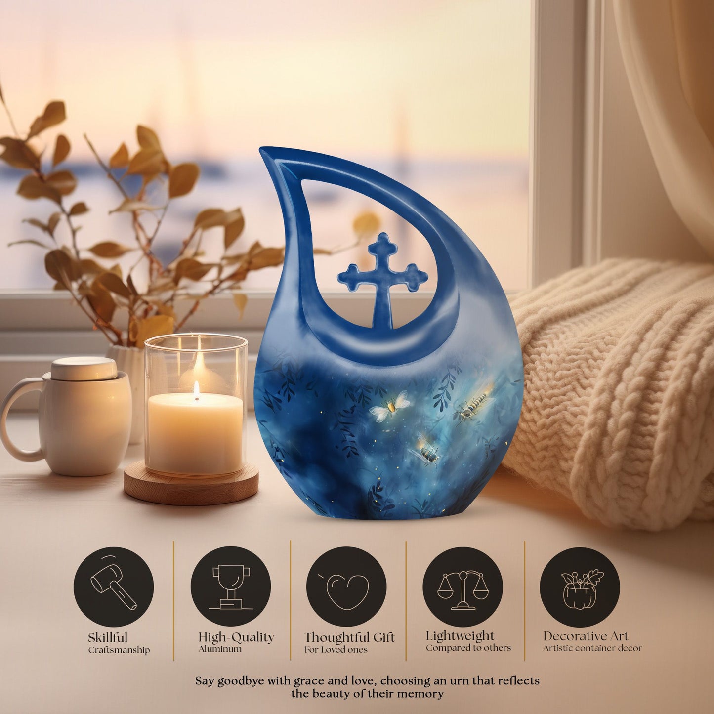 Affordable 10-inch Butterfly Urn