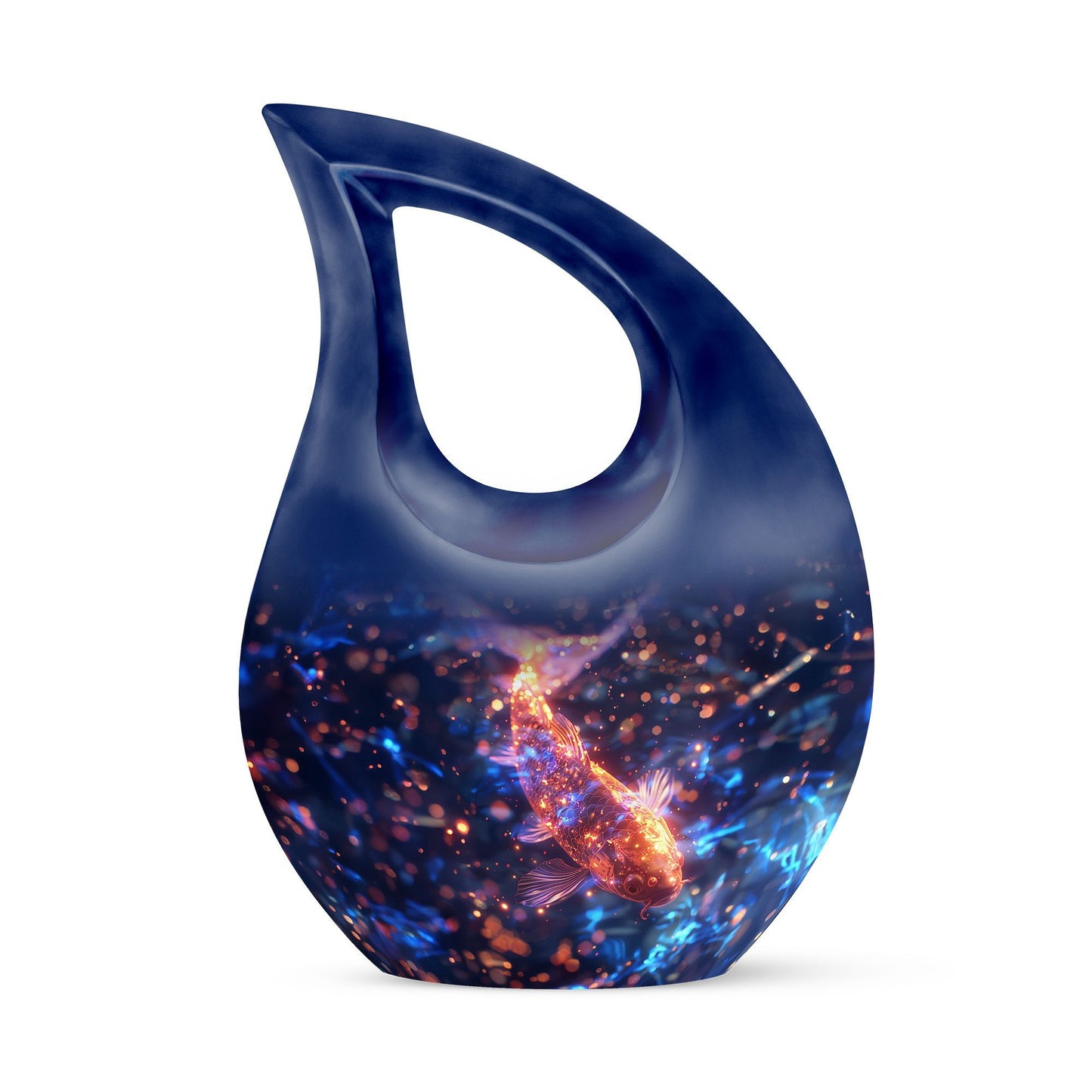 10 Inch cross drop design fish urn 