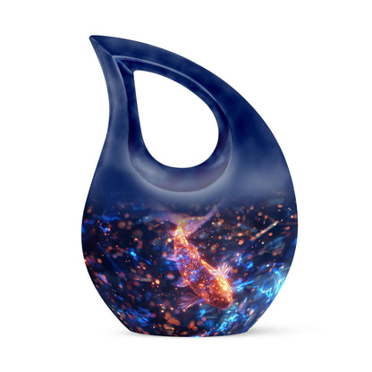 10 Inch cross drop design fish urn 