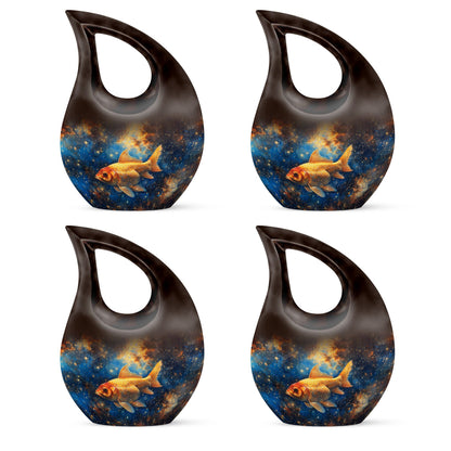 10 inch Cross Drop Fish Urn, 
