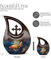 10 inch Cross Drop Fish Urn, 