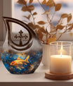 10 inch Cross Drop Fish Urn, 