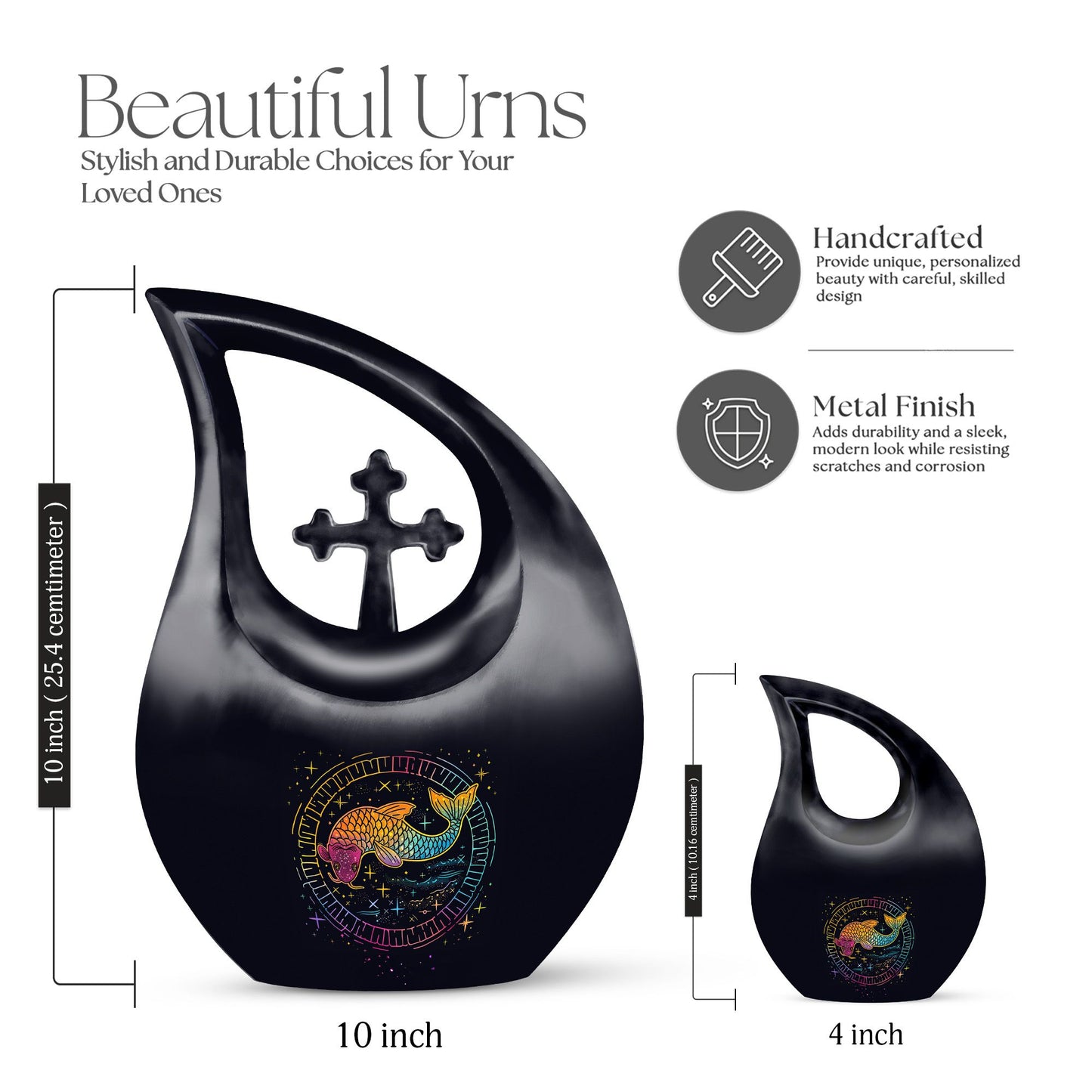10-inch Cross Drop Fish Urn
