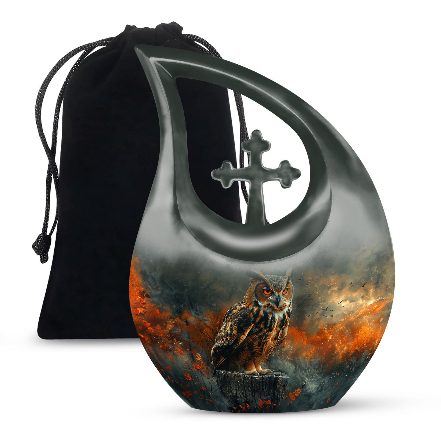 10-inch Aluminium Large Owl Urn, 