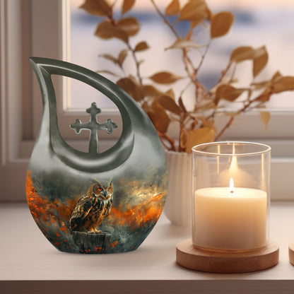 10-inch Aluminium Large Owl Urn, 