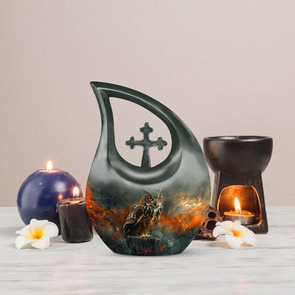 10-inch Aluminium Large Owl Urn, 