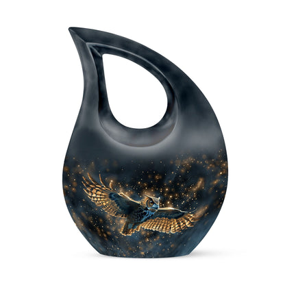 10-inch Owl-themed Cross Drop Urn 