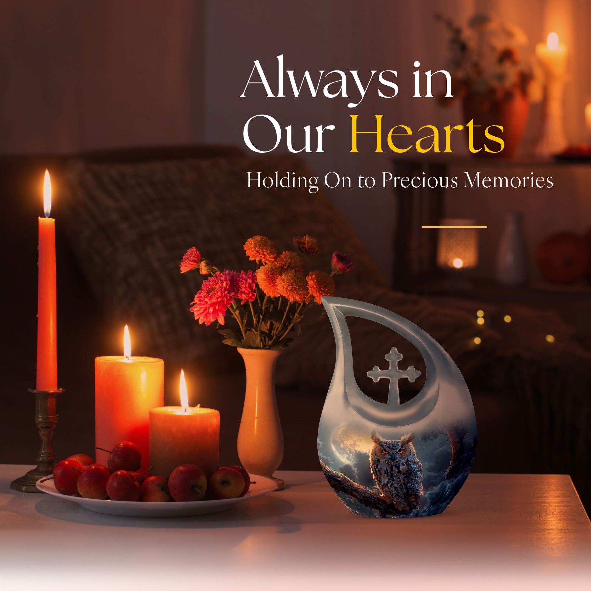 10-inch Owl themed Memorial Urn 