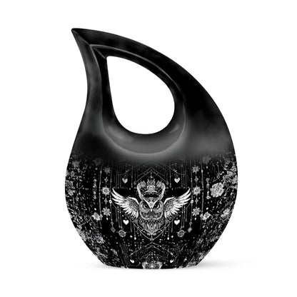 10-inch Aluminum Owl Themed Large Urn 