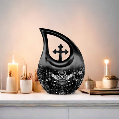 10-inch Aluminum Owl Themed Large Urn 