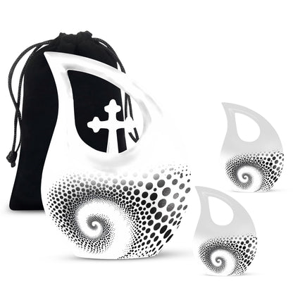 Cross Drop design, Spiral Urn