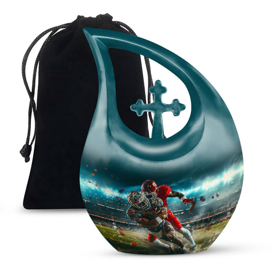 10 inch Football-themed Modern Urn 