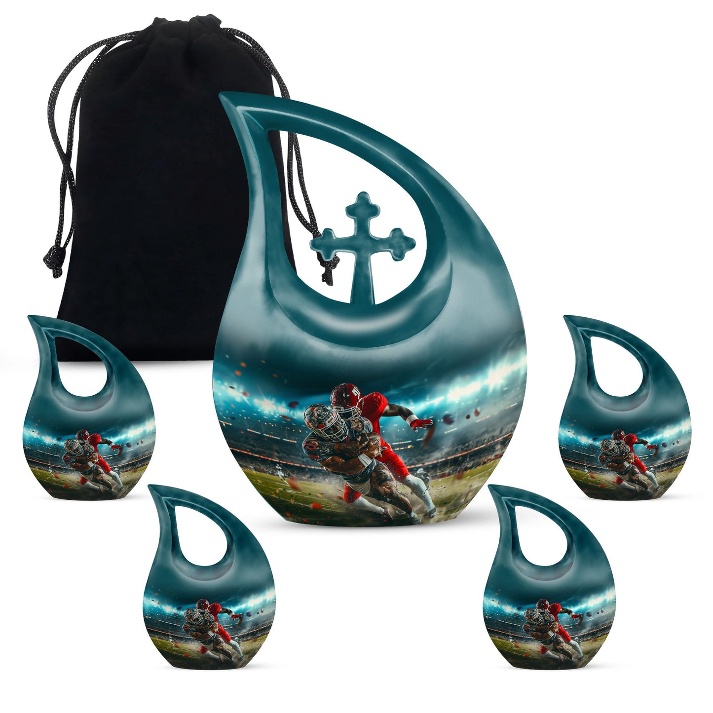 10 inch Football-themed Modern Urn 
