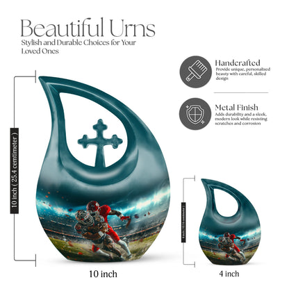 10 inch Football-themed Modern Urn 